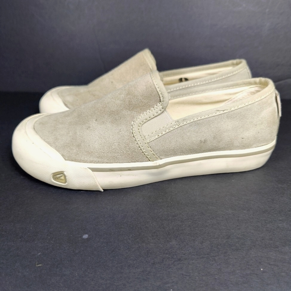 Keen Coronado III Leather Taupe Grey Slip-On Suede Casual Sneaker Men's Size 8